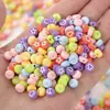 Miçangas de Letras Acrílicas DIY Colar de Miçangas Chaveiro Acessórios de Joias 100 Peças/Pacote Joias Inglesas Pulseira