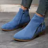 Botas de mujer transfronterizas 2026, botas Martin con cremallera lateral, botines, botas de mujer, otoño/invierno, exportación, botines de mujer talla grande, venta al por mayor de fabricante