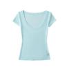 -25 Primavera Nuevo Estilo Europeo y Americano Verano Casual Sexy Puro Delgado Transparente Flojo Puro Deseo Camiseta de Manga Corta