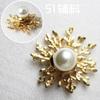 Accesorios decorativos de aleación con forma de flor de perla de imitación hechos a mano, accesorios para el cabello con estilo para bolsos hechos a mano.