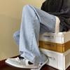 Jeans de Calle Americanos para Hombre Retro Gris Ahumado Pantalones Rectos 2025 Nueva Temporada Primavera y Otoño Casual Pantalones de Pierna Estrecha Ancha Modernos