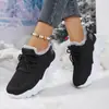 Zapatos de papá con forro polar de invierno de comercio exterior, botas cálidas de algodón tejidas tipo flyknit para mujer, antideslizantes y resistentes al desgaste, suministro transfronterizo de gran venta