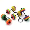 Halter Dopamina Arco-Íris Equipamento Fitness Barra de Exercício Refrescante de Verão Chaveiro de Barra Pingente Criativo para Bolsa
