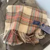 Clássico Britânico Australiano Cashmere Xadrez Cachecol de Luxo Leve Unissex Outono e Inverno para Casal