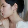 Dongju Corea del Sur Dongdaemun gran lazo lleno de diamantes elegantes pendientes de perlas huecas pendientes dulces pendientes pendientes
