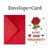 Set de Tarjetas de Felicitación para el Día de San Valentín Transfronterizo 1 Pieza/Paquete, Tarjeta de Mensaje Creativa de Nuevo Regalo de Aniversario con Sobre