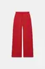 Conjunto de Moletom Feminino com Zíper Meio e Gola Alta Costura Contrastante Simples Calça Jogger de Cintura Alta Wide Leg Conjunto de Duas Peças