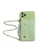Para iPhone 13 corrente de cordão de cor sólida Nova carteira com porta-cartão capa de telefone Apple 12 capa protetora feminina