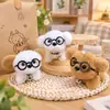 Pelúcia fofa de cachorro de leite desenho animado olhos sininho boneca boneca de presente bolsa chaveiro pingente atacado
