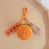 Lindo colgante de lana tejido a crochet terminado llavero tejido a mano cacahuate caqui buen caqui bolsa pequeño colgante