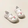 Tênis de Lona para Meninas 2026 Primavera Novo Fofo Sapatos Quadrados com Solado Macio e Velcro para Crianças, Tênis de Meninas