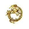 Broche Criativo Novo de Liga de Zinco com Esmalte Doze Signos do Zodíaco Dragão Alfinete de Lapela Masculino Requintado Estilo Chinês Sete Dimensões Cinco Elementos