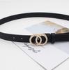 Cinturón de piel sintética con doble anilla y hebilla lisa para mujer, con diamantes de imitación, para vaqueros, venta al por mayor