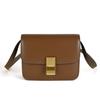 Bolsa Feminina Couro Genuíno Couro Bovino High-End Nicho Versátil Pequena Quadrada Ombro Cruzado Caixa Tofu Bolsa 2025 Novo Modelo