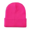 Gorro de Punto Liso Acrílico Transfronterizo para Niños, Gorro Cálido de Color Sólido para Otoño e Invierno, Gorro de Lana Pullover Unisex Estilo Europeo y Americano