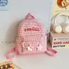 Mochila Nova Xadrez Rosa Fresco Estilo Japonês Bolsa Escolar Estudante Mochila de Viagem Grande Capacidade Feminina