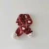 Bufanda Infantil Qiunan Otoño e Invierno Roja Festiva Tejida Cálida Gato Lindo Bebé Bufanda Cruzada