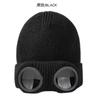 Sombrero Transfronterizo Otoño e Invierno para Hombre y Mujer a Prueba de Viento con Gafas Terciopelo Esquí Gorro Tejido Amazon Europa y América Sombrero de Lana Cálido