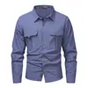 Camisa de Manga Larga de Secado Rápido Transfronteriza de Aliexpress, Camisa Anti-quemaduras con Sensación de Hielo, Estilo Delgado para Exteriores de Primavera y Verano para Hombre, Ropa de Trabajo de Talla Grande