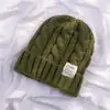 Chapéu de Tricô Clássico Outono e Inverno Chapéu de Proteção para as Orelhas Chapéu Fofo Moldador de Rosto para Mulheres com Grande Circunferência Craniana Tendência Cor Doce