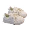 Zapatillas Blancas Moda Infantil 2025 Verano Nuevo Estilo Malla Simple Transpirables Casual Versátiles Zapatos Casuales Zapatillas de Caña Baja con Suela Gruesa