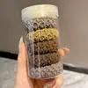 Goma Negra Desechable para el Cabello de Mujer tamaño pequeño Estuche de Cuero Alta Elasticidad Duradero Cuerda para el Cabello Anillo para el Cabello