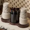 Dispensador de Vasos Desechables Color Nogal Estilo Vintage Seleccionado Cuidadosamente Portavasos de Papel de Alta Estética Portavasos para Rincón de Café