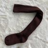 Estilo MIU Dongdaemun Corea del Sur señora jefa raya de hoyos simple adelgazante versátil color sólido lana calcetines altos hasta la rodilla
