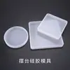 Molde para Decoración de Mesa de Resina Cristalina de Amapola, Bricolaje Hecho a Mano, Superficie de Espejo, Cuadrado y Redondo, Alto Brillo, Molde de Silicona para Decoración de Mesa