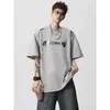 Camiseta de Manga Corta Patchwork Desestructurada para Hombre 2026 Nuevas Llegadas de Verano Marca Japonesa de Moda Letra High Street Holgada Top de Media Manga