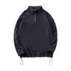 Artículo popular de comercio exterior: Sudadera de forro polar de doble cara de 300 g con cuello alto y media cremallera para hombre y mujer, corte holgado, marca de moda, chaqueta con forro de forro polar de fábrica