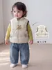 Roupas de inverno fofas para meninas, com design de estrela 3D, colete leve de plumas, conjunto de inverno estiloso e quente para meninas pequenas