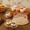 Caja para Cupcakes Transparente de Ampolla, Molde para Muffins, Caja de Empaque para Postres, Caja de Empaque para 1/2/4/6 Cupcakes