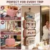 Neceser de Viaje para Mujer, Organizador de Maquillaje Multifuncional Colgante con Bolsillos Transparentes y Compartimentos