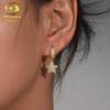 Brincos de cabelo diamante cross-border source novos brincos de hip-hop estrela de cinco pontas brincos masculinos versáteis brincos europeus e americanos tendência simples