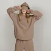 Ropa de Otoño e Invierno para Mujer, Sudaderas con Capucha de Color Sólido, Pieza Única, Independientes, Transfronterizas Europeas y Americanas