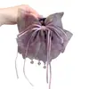 Pinza de garra para coleta alta con lazo de malla degradado morado, pasador exquisito, delicado y sofisticado para peinado semi-recogido en la parte trasera de la cabeza