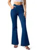 Jeans Bootcut de Tiro Alto de Moda Transfronterizos para Mujer, Pantalones de Yoga Cruzados Elásticos, Pantalones Largos Negros Adelgazantes y Ceñidos