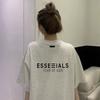 FOG ESSENTIALS HHH Marca de Moda Americana High Street Camiseta Pesada Holgada para Parejas Nicho Algodón Puro Manga Corta Verano