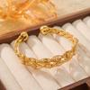 Pulsera de oro de 18 quilates estilo indio de Oriente Medio, tejida a mano, con cuentas de cobre, exquisita pulsera para niña, joyería