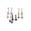 Acero inoxidable diamante labio uña chapado multicolor joyería europea y americana Amazon perforación tatuaje decoración labial fabricantes suministro al contado