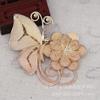 Yiwu Jinlou Nuevo Chapado en Oro Hecho a Mano Color Cobre que Conserva el Color Flor Enredada Mariposa Tridimensional Dibujo de Hilo Accesorio para el Cabello B1736