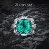 Nuevo Collar con Colgante Zafiro Real Pendientes Caibao Cuadrados de Quilates Grandes Set Anillo Paraiba Mujer