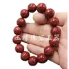 Cinnabar contas redondas de seis palavras pulseira de jade areia dourada roxa pulseira tamanho grande pequeno vermelho sangue de galinha homens e mulheres mesmo estilo pulseira pulseira
