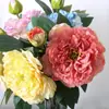 2 cabeças de peônia pintadas a óleo artificiais, flores de seda, para decorações de casamento, decoração de casa, arranjos de flores, flores de plástico e adereços de fotografia