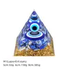 Pirâmide de Bola de Cristal Natural 5/6/8cm Ornamento de Mesa Chakra Cascalho Colorido Pirâmide de Resina Epóxi