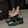 Zapatos planos Mary Jane de punta cuadrada para mujer, nueva colección primavera/verano 2026, mocasines de suela blanda, zapatos pequeños de cuero estilo británico, versátiles
