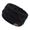 Diadema de terciopelo tejido CC europeo y americano, diadema de hilo de punto de lana con puntos de colores, etiqueta de tela, accesorios cálidos para el cabello, protección para las orejas con trenza de otoño e invierno, gorro