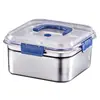 Recipiente de armazenamento de alimentos em aço inoxidável, lancheira selada à prova de vazamentos, recipiente de armazenamento para geladeira doméstica, caixa para freezer, lancheira portátil para atividades ao ar livre
