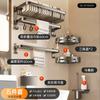 Toallero de baño gris pistola, estante de almacenamiento para baño sin perforaciones, kit de inodoro con estante integrado, toallero
